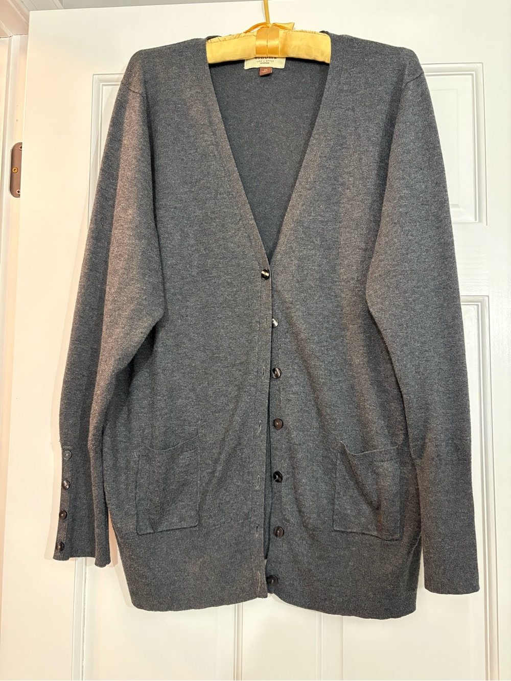 Sonoma Charcoal Gray V-Neck Button Cardigan Women’s Size 2X